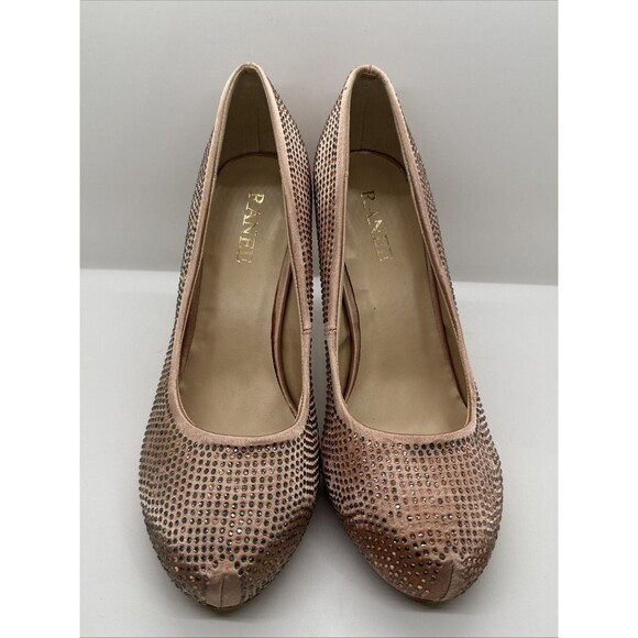 Pink Rhinestone Embellished Round Toe Stiletto Heels Pumps Size 7.5 US - Picture 14 of 15